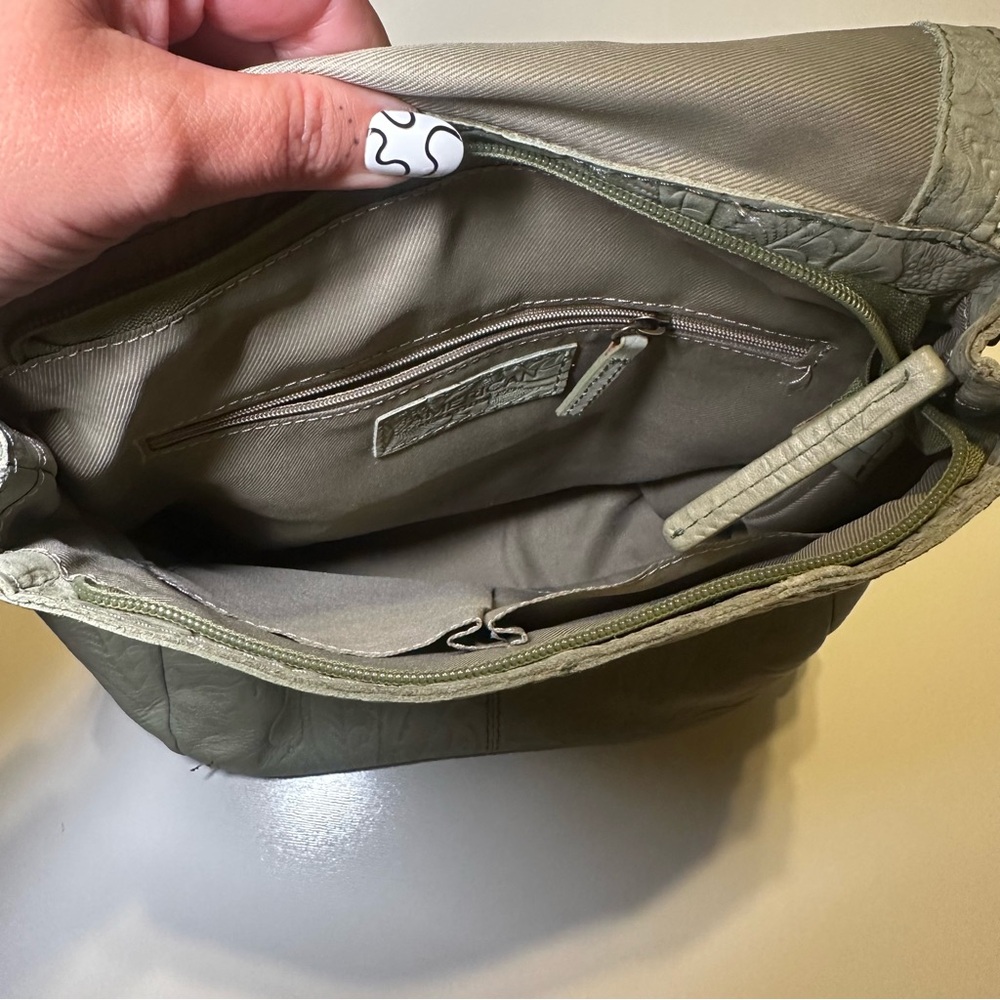 American Leather Liberty Green Embossed Backpack - Picture 4 of 7